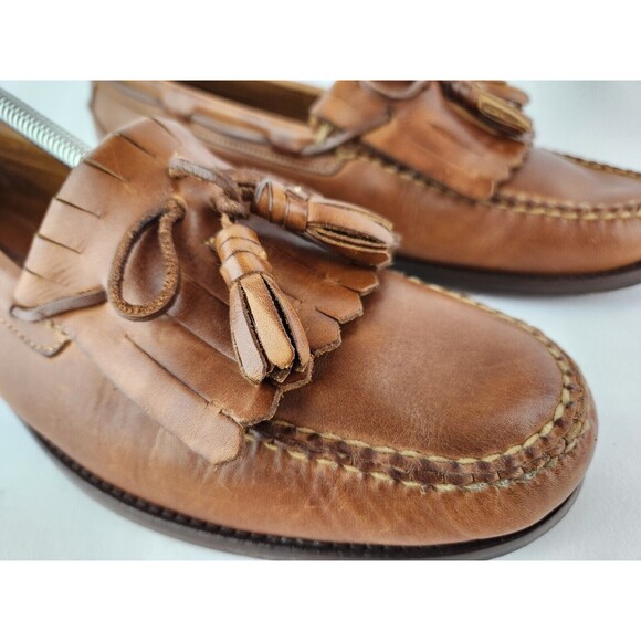 Johnston & Murphy Brown Tassel Fringe Leather Loafer Dress Shoes Men\'s US 12‎ M main image 6